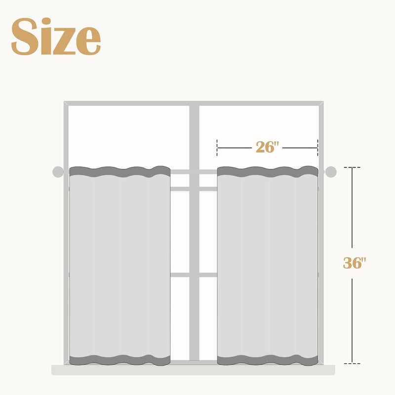 jinchan Floral Kitchen Curtains for Windows 36 Inch Linen Tier Farmhouse Cafe Curtains Country Botanic Small Window Rod Pocket Rustic Flax for Laundry Bathroom RV 2 Panels Sage Green on Beige - Image 4